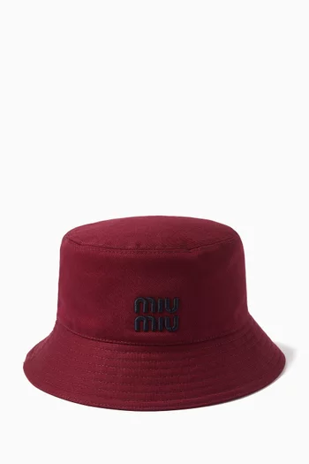 Logo Bucket Hat in Cotton