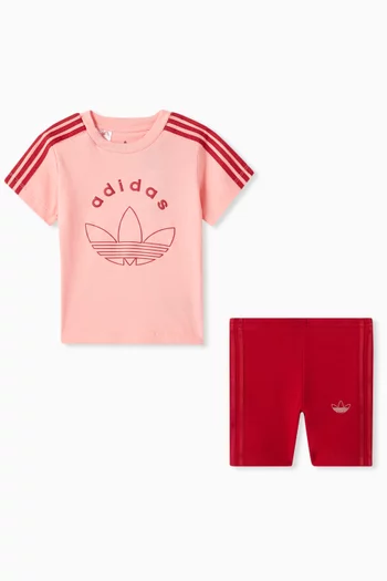 Logo T-shirt & Shorts Set in Cotton-jersey