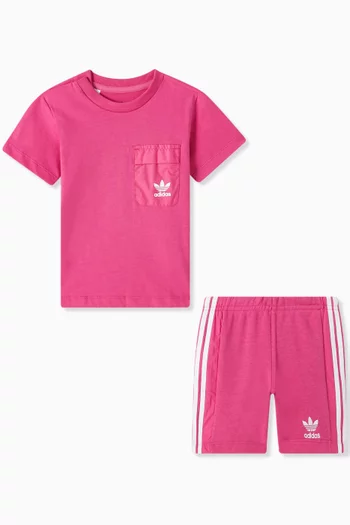 Adicolor T-shirt & Shorts Set in Cotton-blend