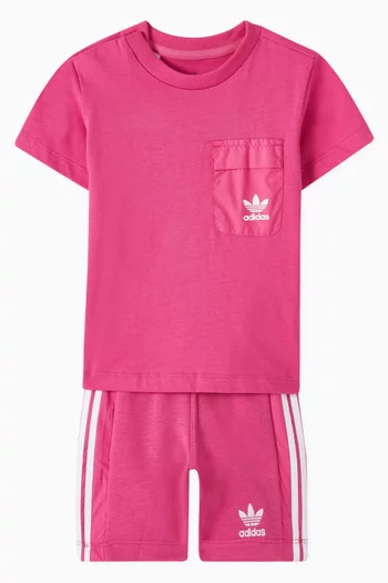 Adicolor T-shirt & Shorts Set in Cotton-blend