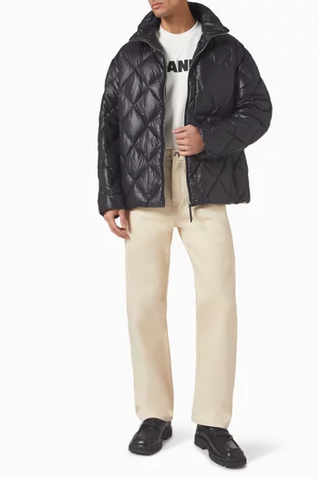 Quilted Down Jacket in Recycled Nylon