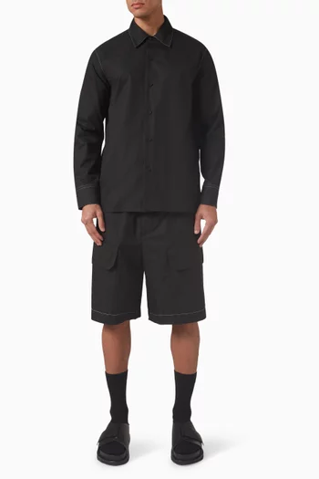 Relaxed Shorts in Cotton-blend