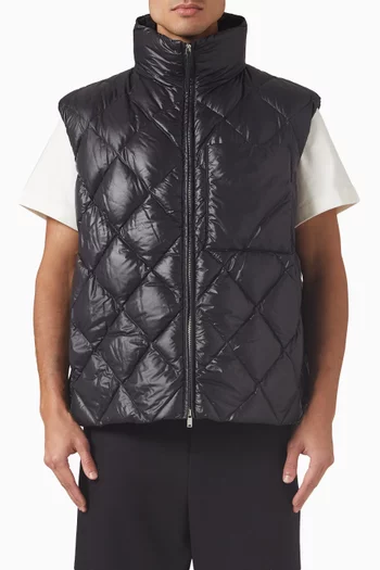 Quilted Down Gilet in Recycled Nylon