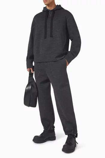 Mélange-effect Pants in Wool-blend