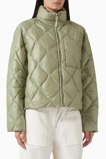 Quilted Down Jacket in Recycled Nylon