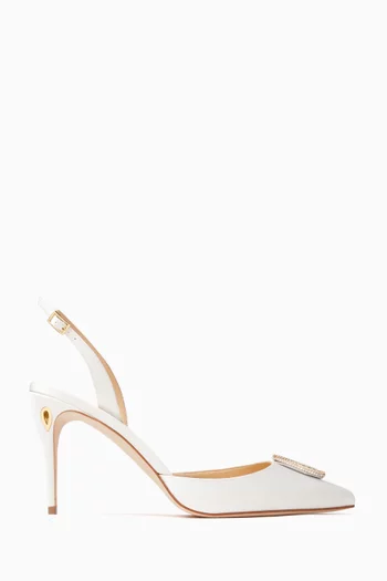 Vittorio 85 Slingback Pumps in Satin