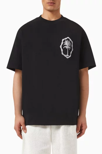 Palm-print T-shirt in Organic-cotton