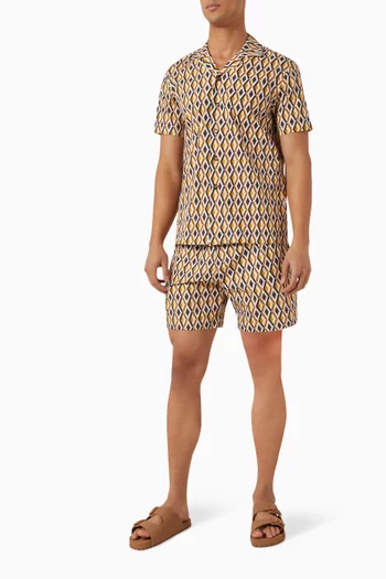 شورت ريزورت بنقشة هيدرا قطن بوبلين