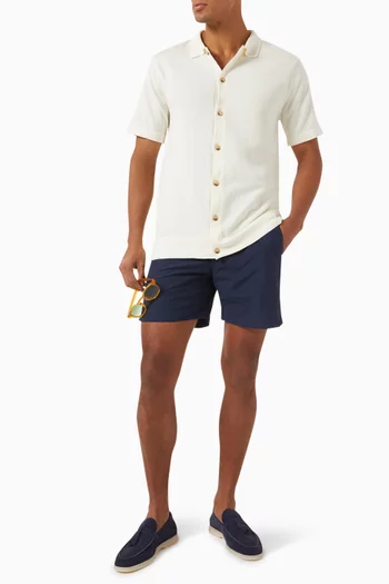 قميص بأزرار قطن عضوي منسوج