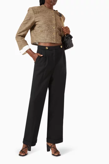 Tosca Straight-leg Pants in Wool Blend