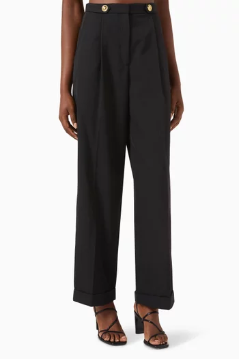 Tosca Straight-leg Pants in Wool Blend
