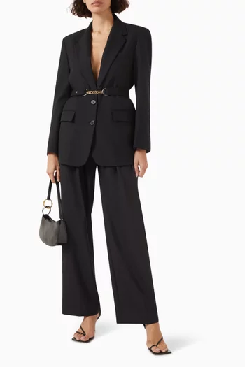 Vilini Belted Suit Jacket in Wool-blend