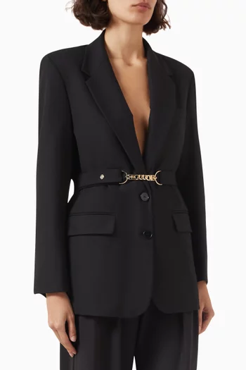 Vilini Belted Suit Jacket in Wool-blend