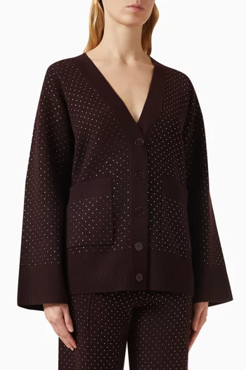 Embellished Cardigan in Wool Blend