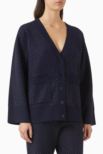 Embellished Cardigan in Wool Blend