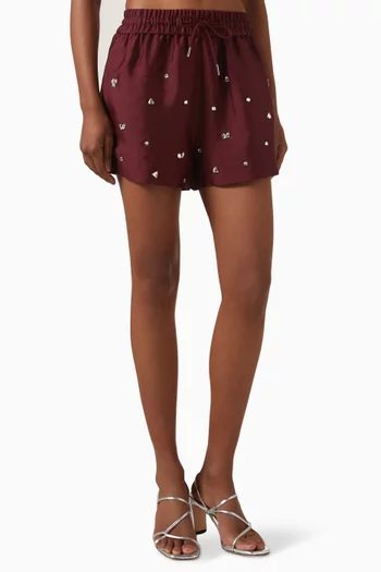 Embellished Wide-leg Shorts