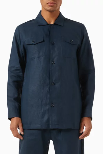 Button-up Overshirt in Linen