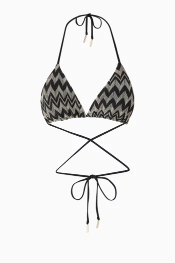 White Point Triangle Bikini Top