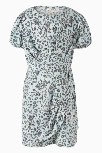 Animal Print Faux-wrap Dress