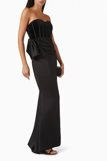 Velvet Corset Gown in Satin