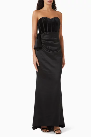 Velvet Corset Gown in Satin