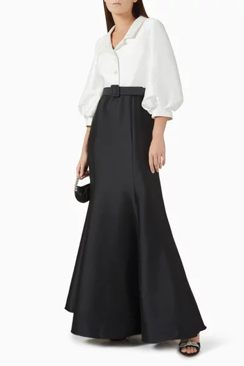 Two-tone Mermaid Gown in Mikado