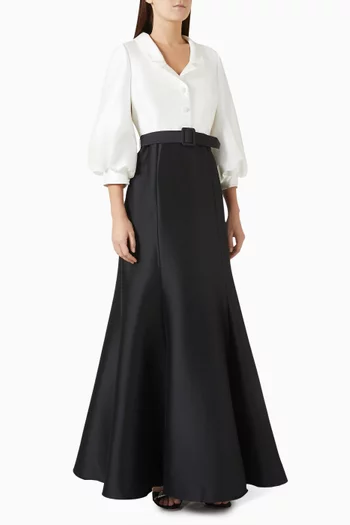 Two-tone Mermaid Gown in Mikado