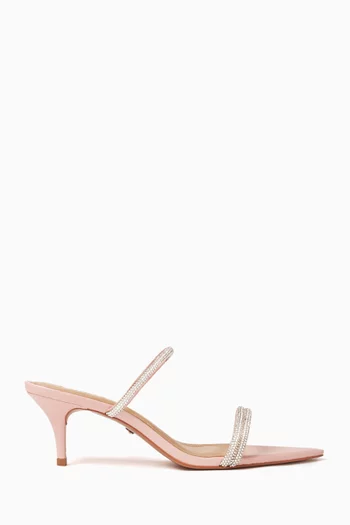 Crystal-embellished Sandals in Metallic Leather