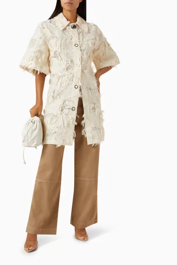 Eilish Textured Longline Top in Cotton Blend