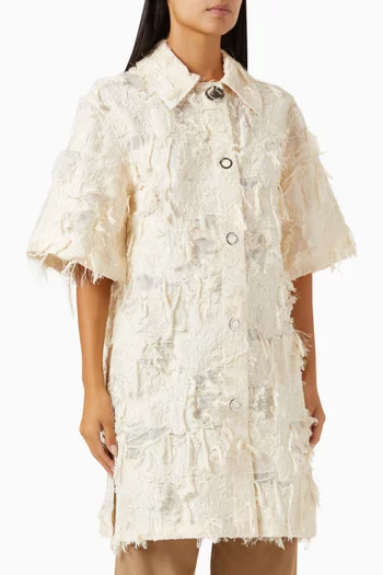 Eilish Textured Longline Top in Cotton Blend