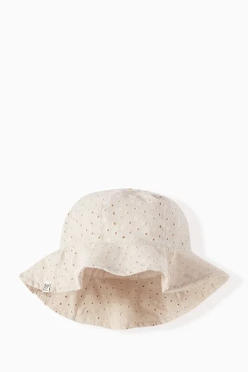 قبعة شمس أميليا بتطريز إنجليزي قطن عضوي