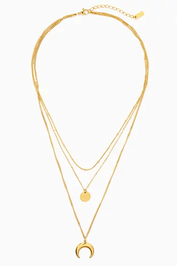 Laira Layered Necklace in 18kt Gold-plated Stainless Steel: