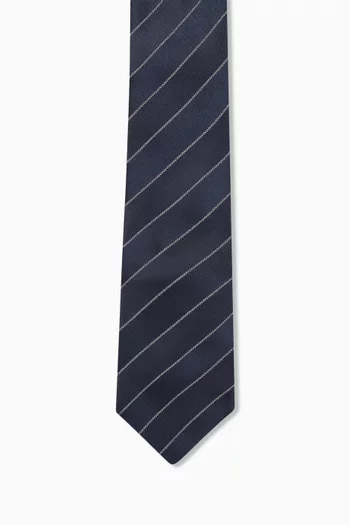 Striped Chevron Tie in Silk