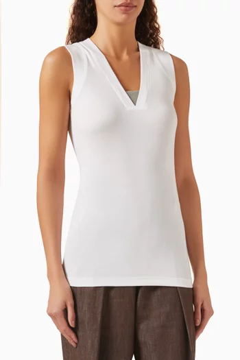 V-neck Top in Jersey