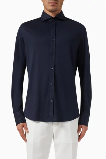 Button-down Shirt in Silk & Cotton
