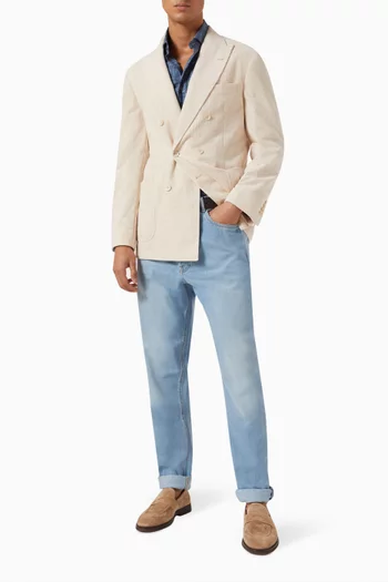 Unconstructed Blazer in Mélange Corduroy