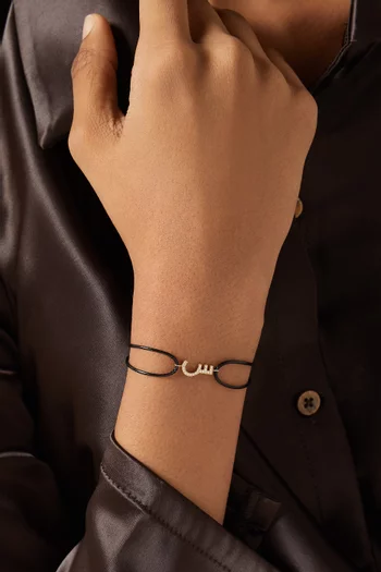 Diamond Arabic Initial Letter ' 'S' Thread Bracelet in 18kt Gold