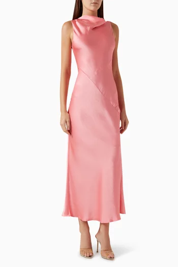 Kimora satin pleated dress clearance
