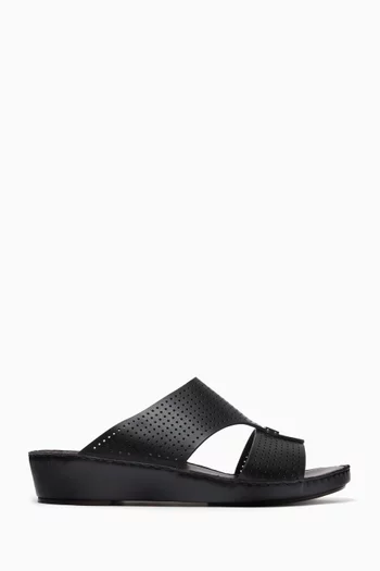 Cerchio Gomato Perforated Sandals in Softcalf Leather