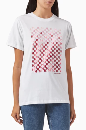 Gradient Logo Print T-shirt in Cotton