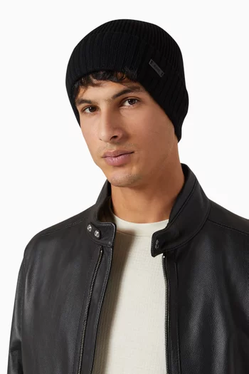 قبعة بيني فاتي بنسيج مضلع صوف