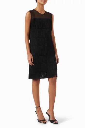 Sleeveless Fringed Midi Dress