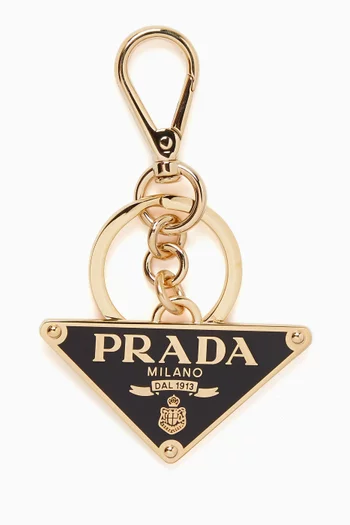 Buy Prada Black Triangle Logo Dividable Keychain For Women Online Ounass Bahrain