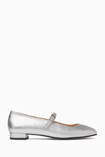 Por Do Sol Ballet Flats in Metallic Leather