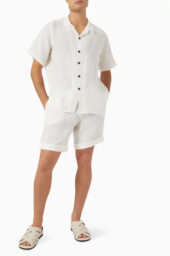 شورت كتان مطاطي