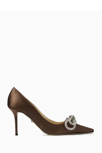 Double Bow 95 Pumps in Satin