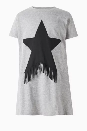 Star Fringe T-shirt Dress in Organic Cotton