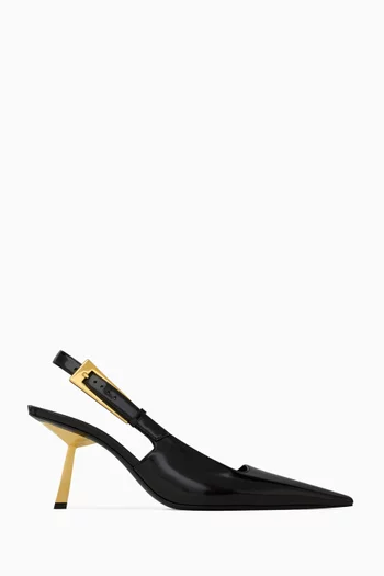 Lee 75 Slingback Pumps in Glazed Leather