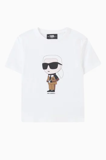 Karl-print T-shirt in Stretch Cotton