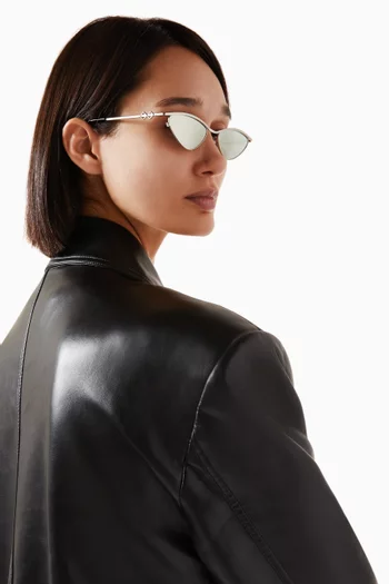 Zoe Cat-eye Sunglasses in Metal